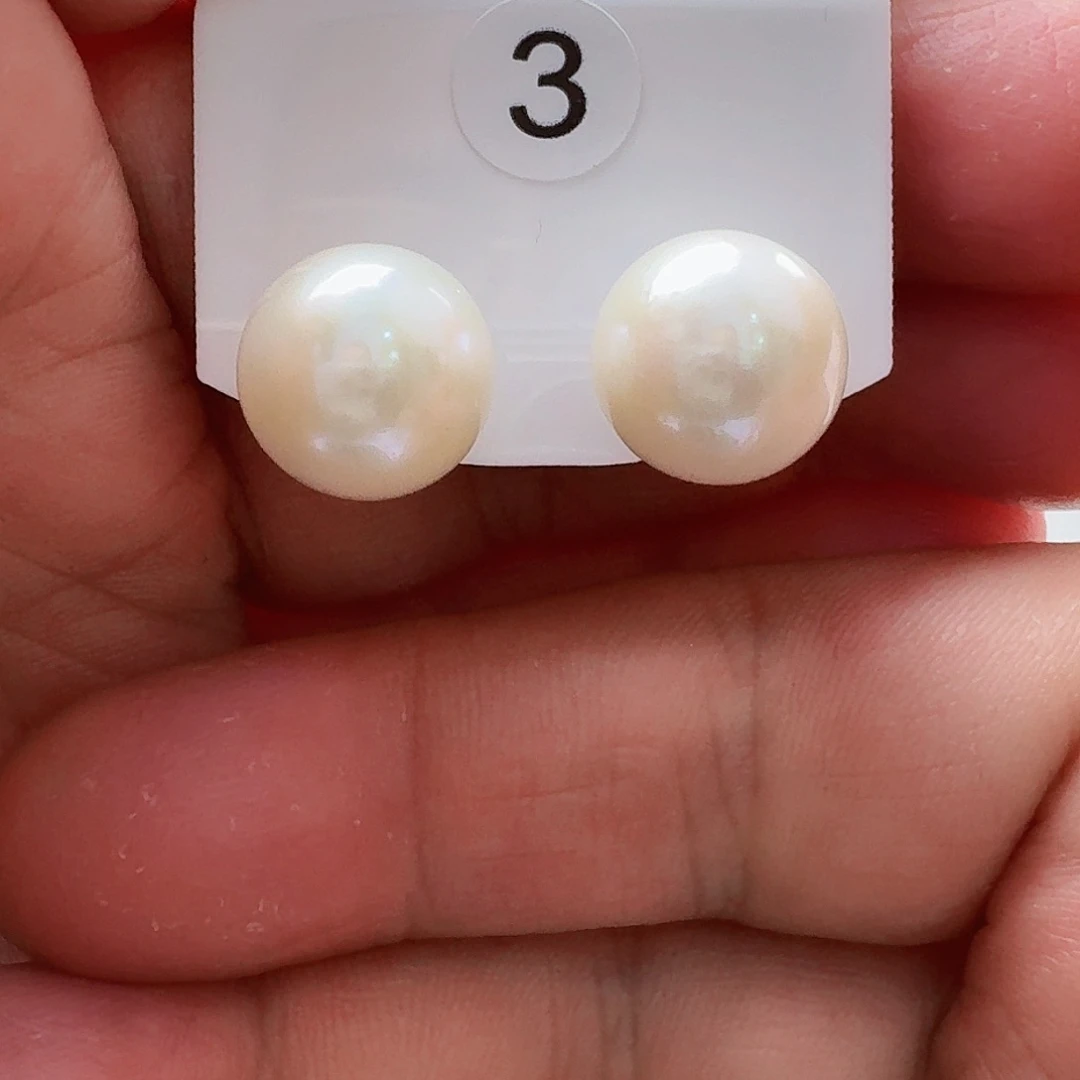 淡水珍珠耳饰银S925镶嵌