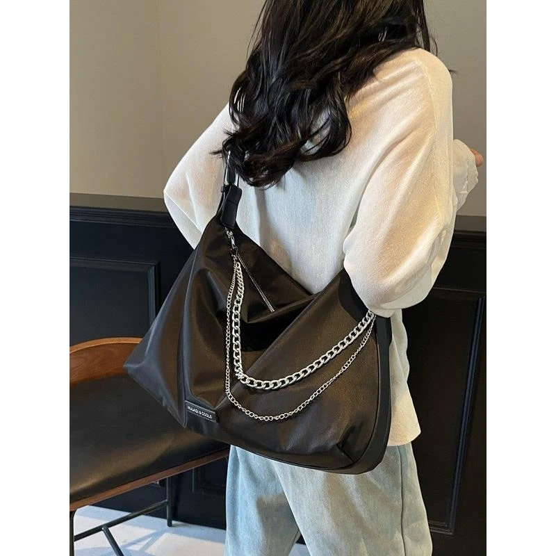 百搭大容量包包女春夏2025新款百搭休闲单肩斜挎包链条通勤托特包