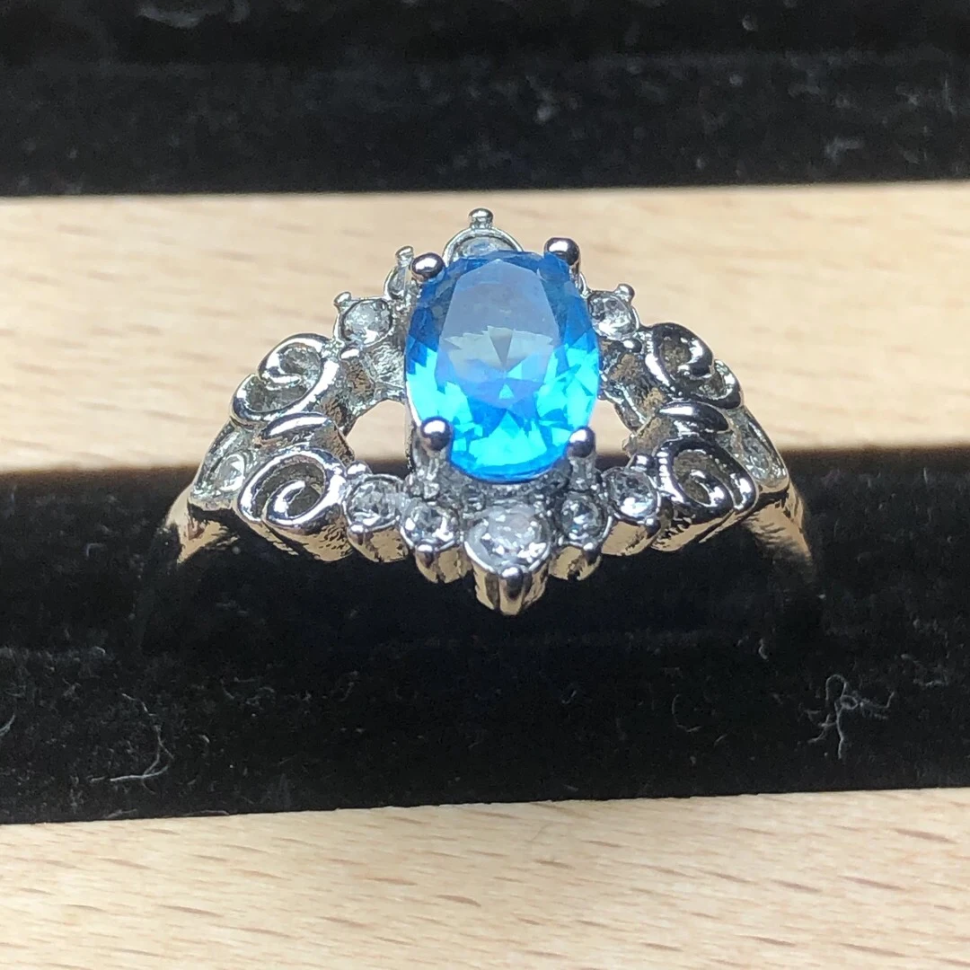 112045 天蓝海蓝戒指活口开口可调节