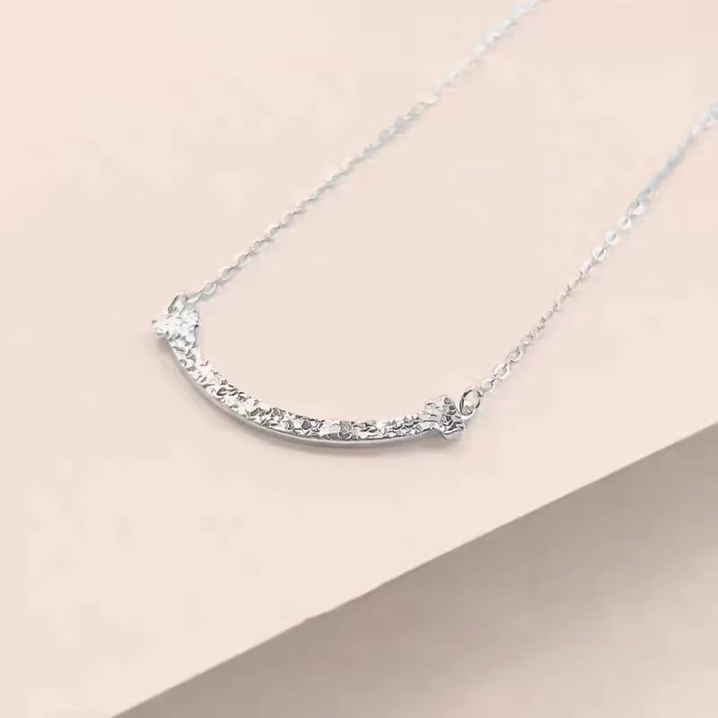坠链均925银 c876梵邑【碎冰冰笑脸银项链】精致小众纯银锁骨链2076