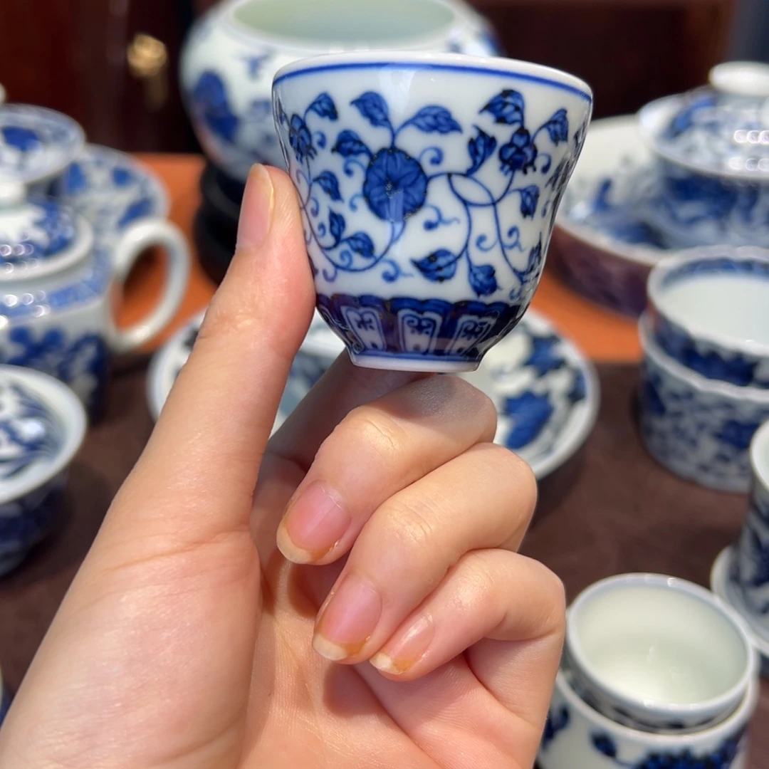 熠*青花雯华堂手绘杯杯