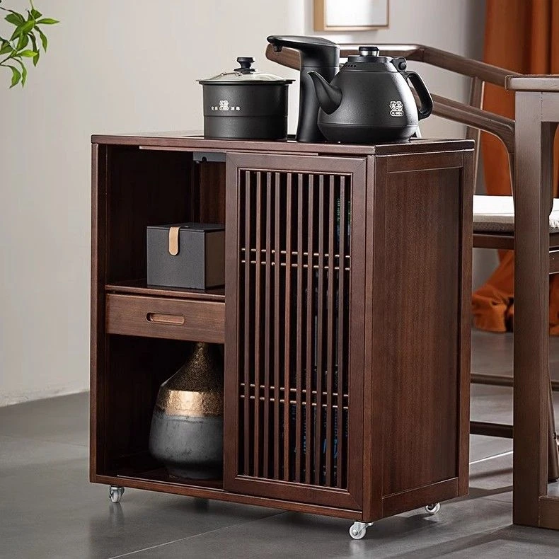 实木整装移动茶水柜家用客厅小茶几新中式简约茶桌边几阳台茶台