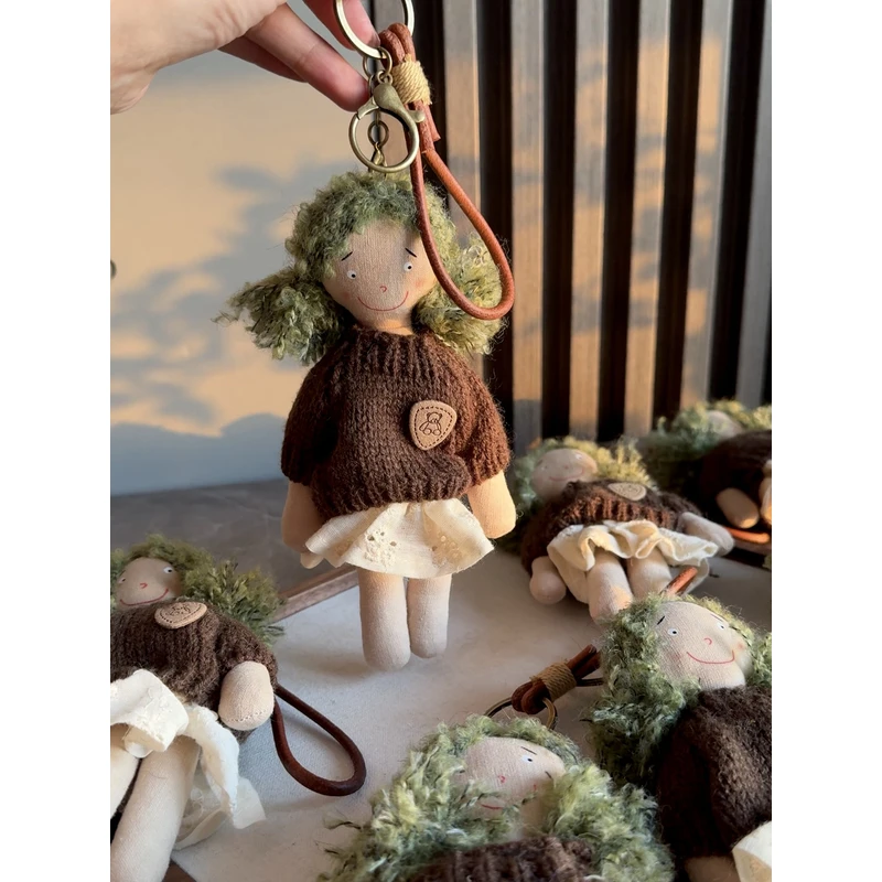 外贸源*纯手工！包包挂件复古小娃娃玩偶毛绒玩具挂饰钥匙扣