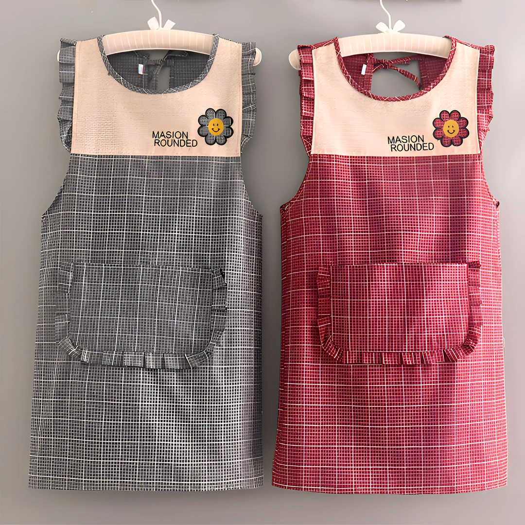 布料韩版家用做饭围裙女坎肩罩衣无袖厨房防油工作服耐磨新款马甲