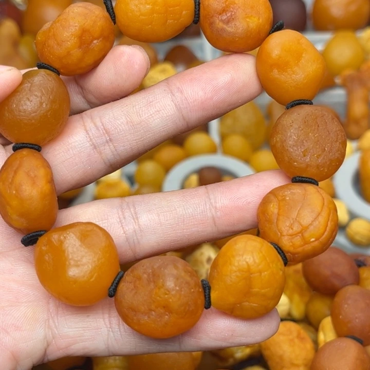 琥珀未镶嵌裸石天然蜜蜡手串
