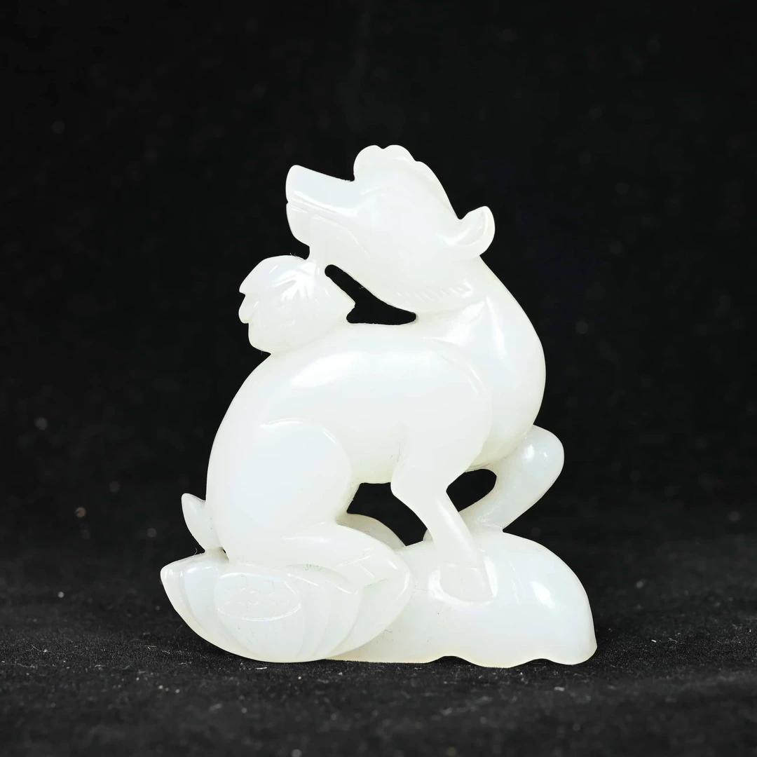 清代鹿衔荷花/TSJ.16022806/集萃斋