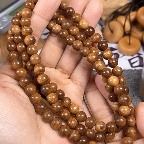 檀香木手串/手链老山檀香黑肉虎纹0.8/108沉水