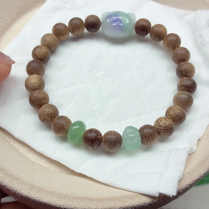 翡翠未镶嵌手链天然缅甸翡翠A货十沉香