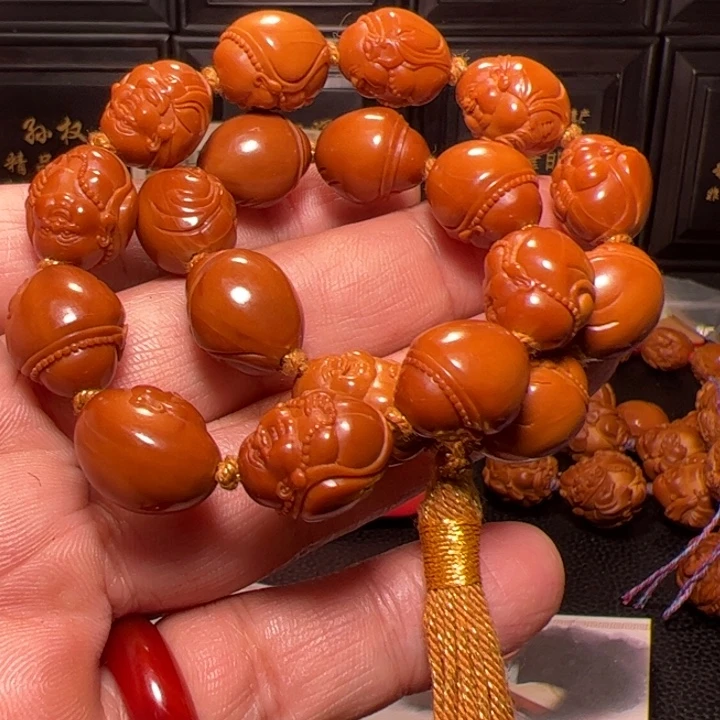 善***缘手串橄榄核十八弥勒