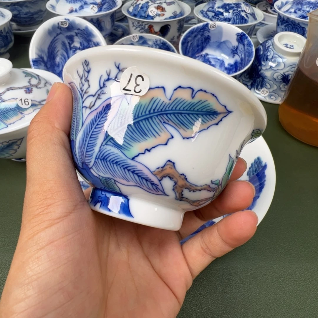 景德镇纯手工纯手绘茶具木木37