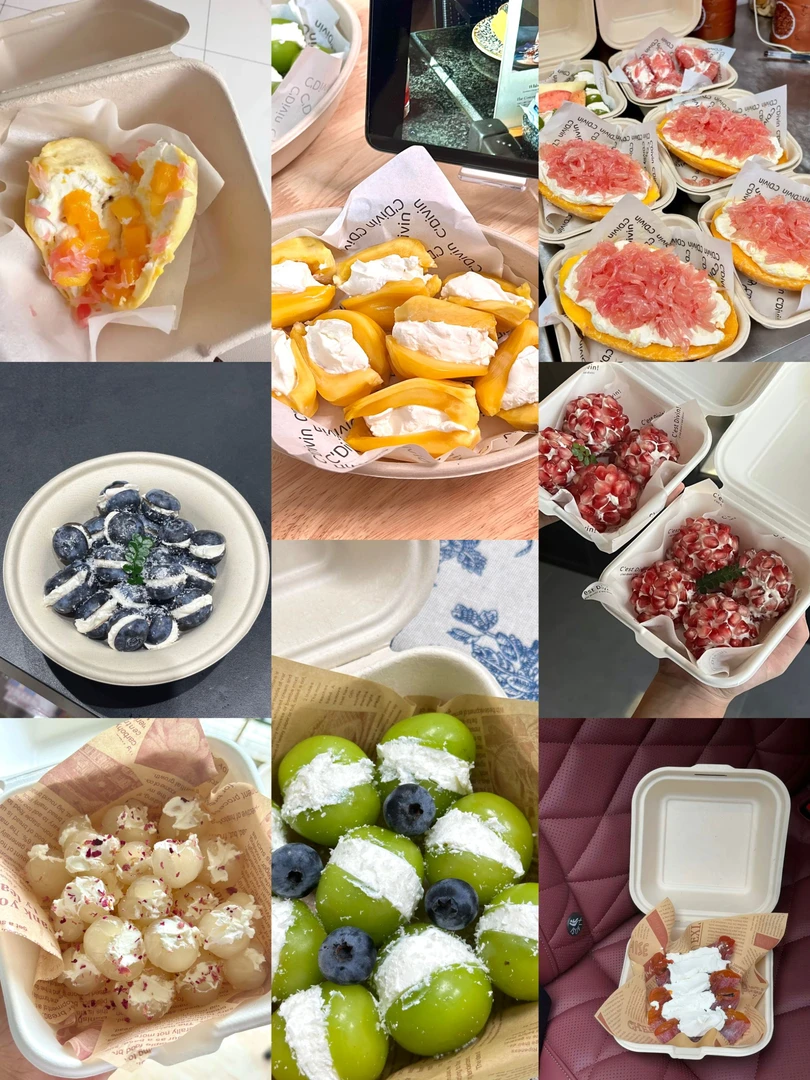 固体杨枝甘露蛋糕含芒果西柚鲜果酸奶低温甜品