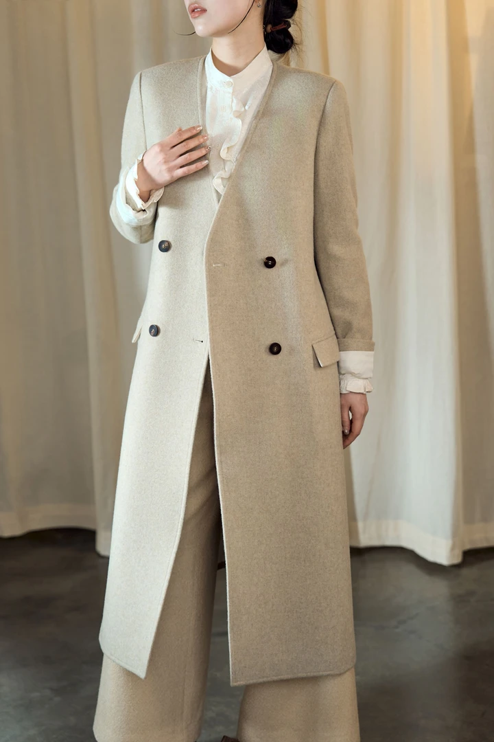 【EMPRESS/恩比麗蕬】冬季大衣长款设计师气质时尚轻奢休闲小众