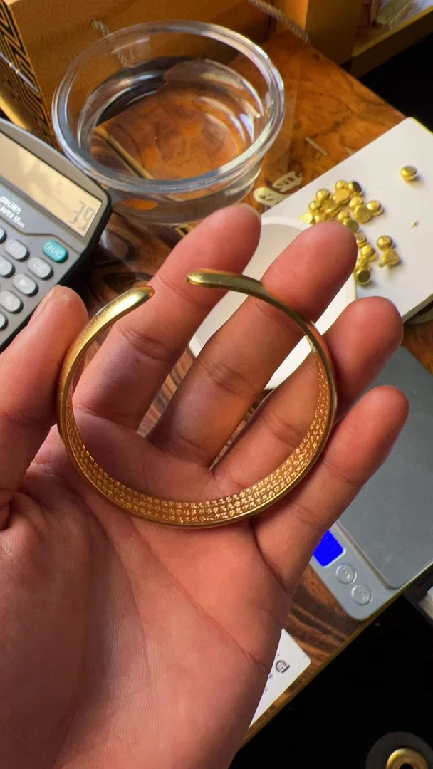 南非矿石 |金-开口手镯通体一色不掉色987