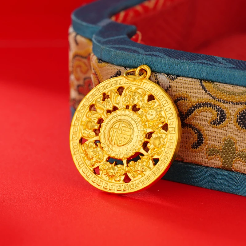 【奇奇专享】足金999 八宝罗盘（赠合金链）BP 90334