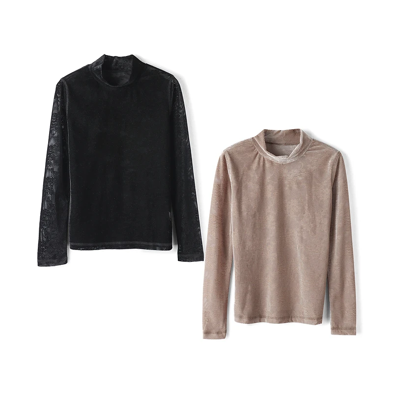 42561【薰系列】半高领绒T恤6HXD1902