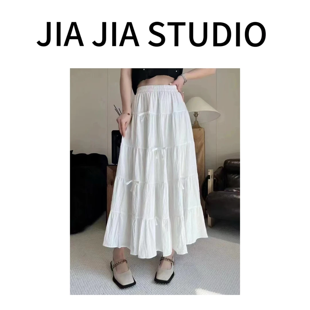 嘉嘉推荐 #2511款【早春款】立体蝴蝶结松紧腰半身裙