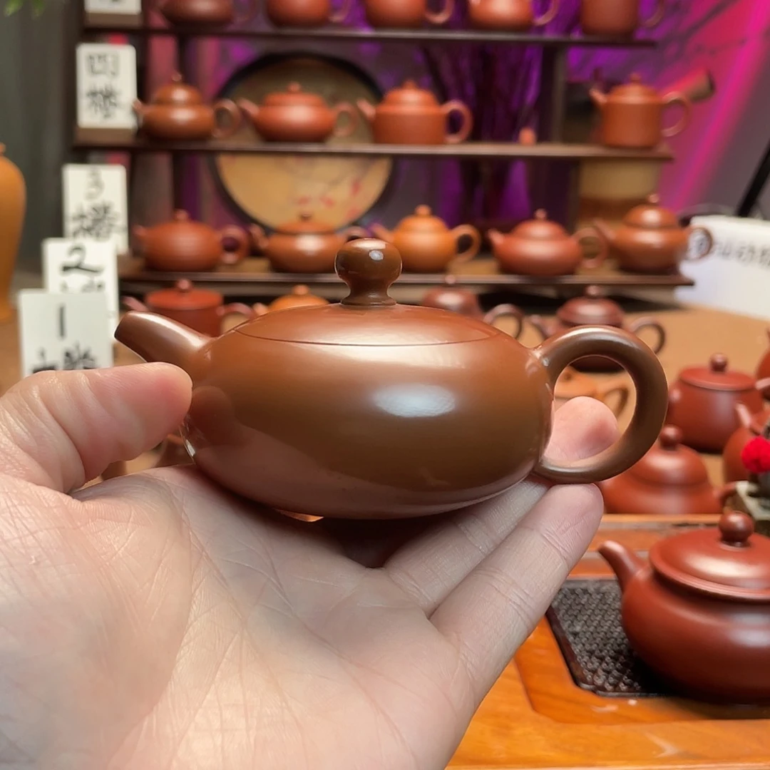紫砂茶壶月**树朱泥水磨100c