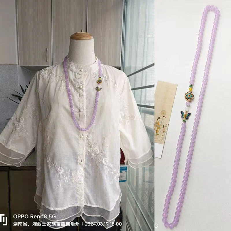 铜合金锆石项链 时尚百搭气质毛衣链项链7601