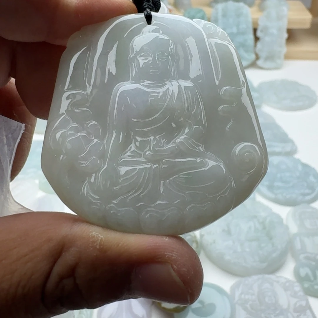 云***店颈饰未镶嵌翡翠天然缅甸A货翡翠