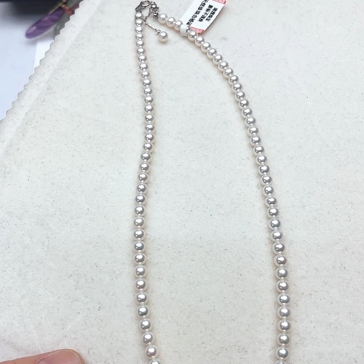 项链银S925镶嵌淡水珍珠