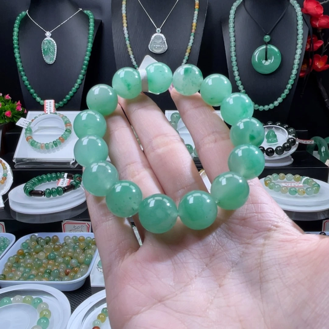 石英质玉（非洲翠）未镶嵌手串