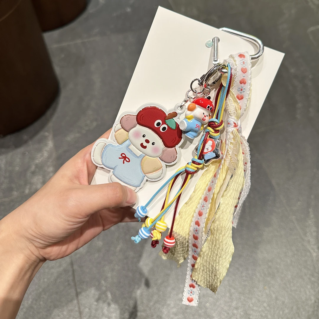 卡通小苹狗包包挂件钥匙扣挂绳DIY挂链