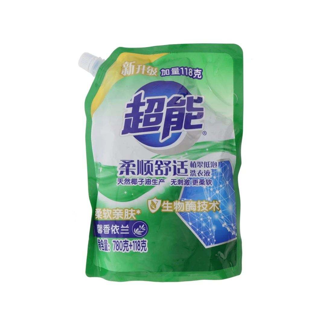 超能植翠柔顺舒适洗衣液绿色 馨香依兰 898g