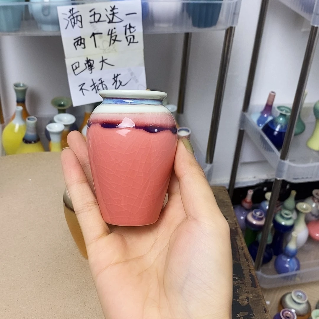 摆件景德镇高温陶瓷小花器