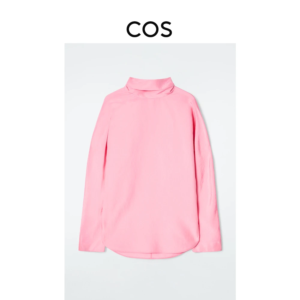 COS女装 标准版型系领带长袖衬衫粉色2025春季新品1261333001