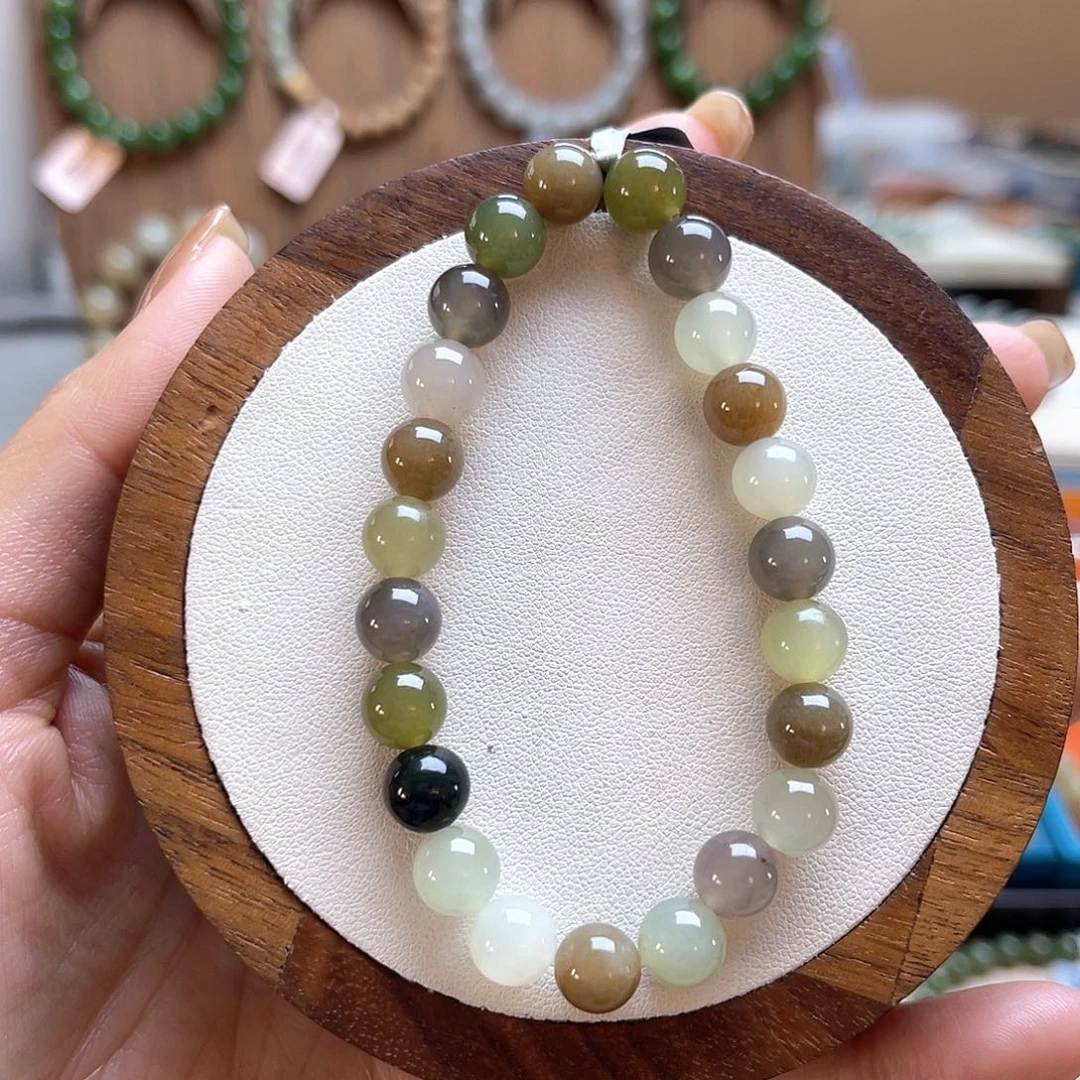 和田玉未镶嵌手串A19卡8