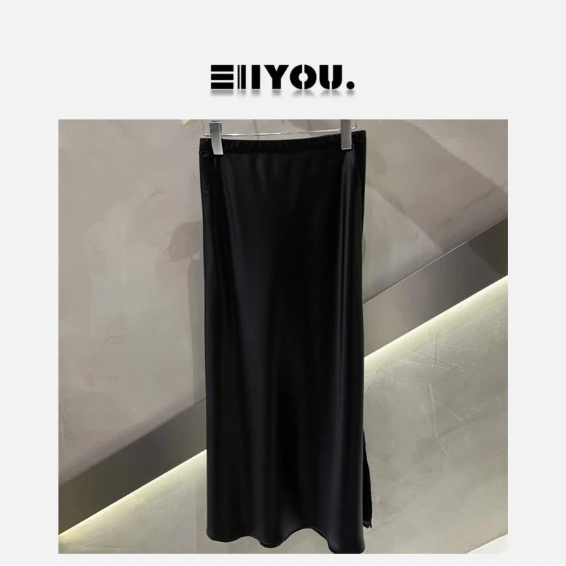 【ENYOU定制】黑色醋酸半裙