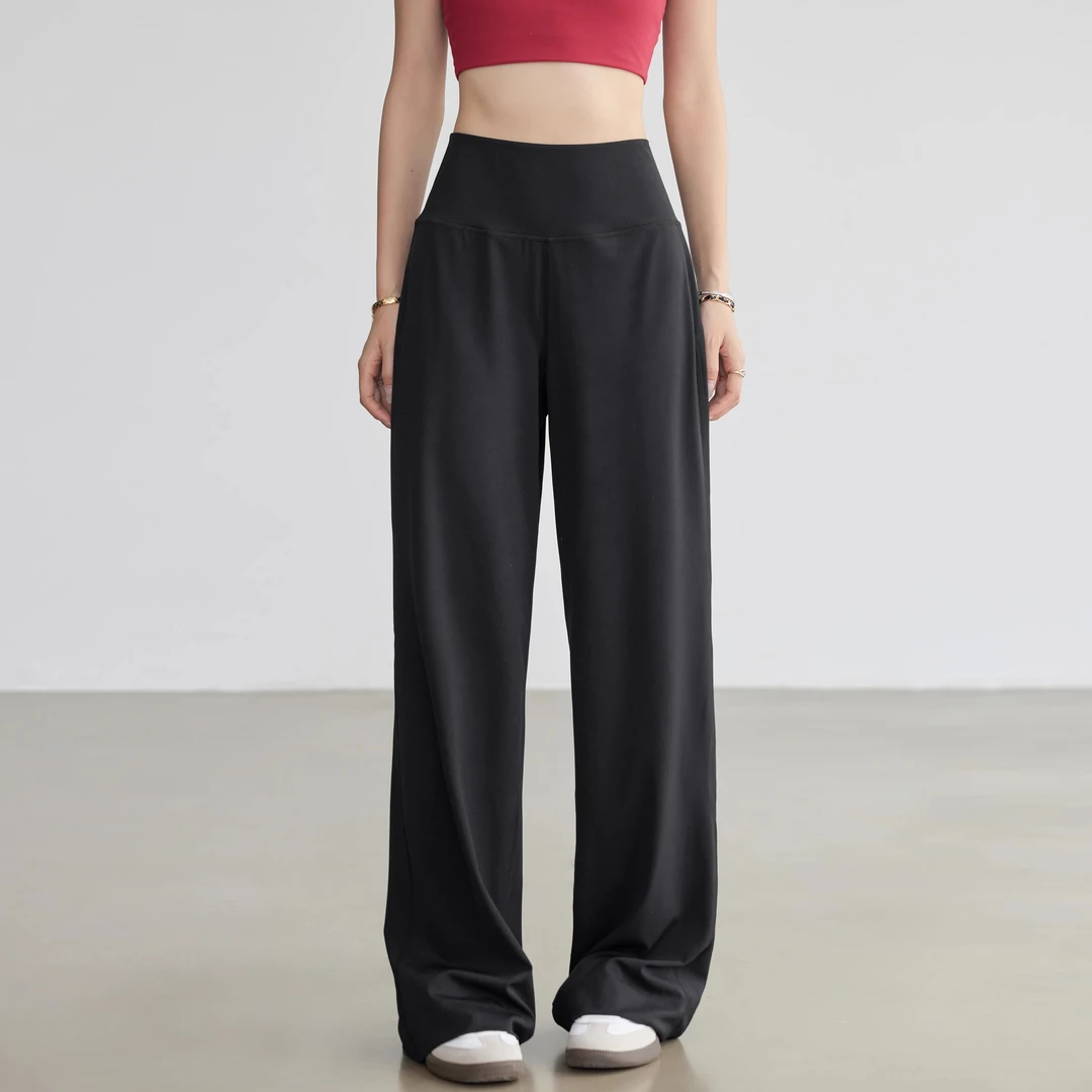 云端贝壳宽松健身裤休闲高腰运动长裤垂感阔腿裤直筒垂感瑜伽裤