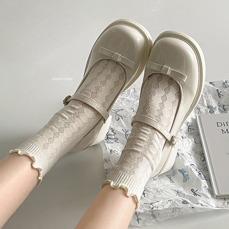 南在南方白色法式复古厚底小皮鞋女2025新款春秋圆头玛丽珍单鞋子