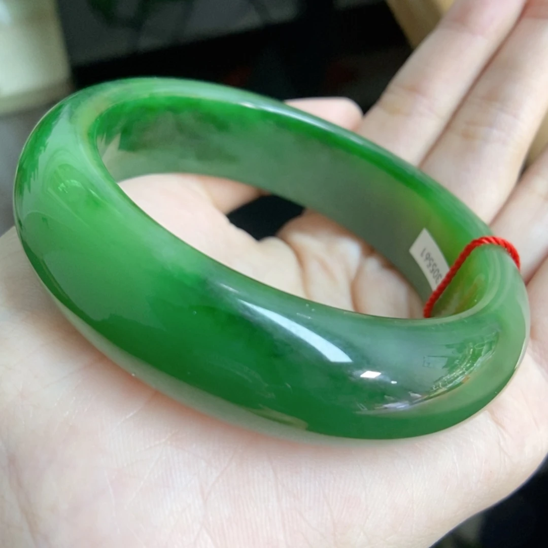 【闪购商品】未镶嵌手镯和田玉（碧玉）碧玉宽胎