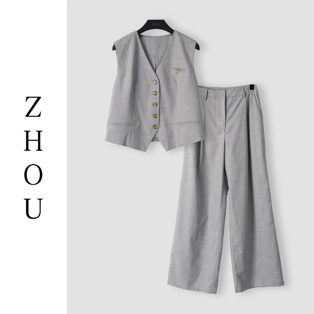 （周哥甄选）灰色时尚套装-22088