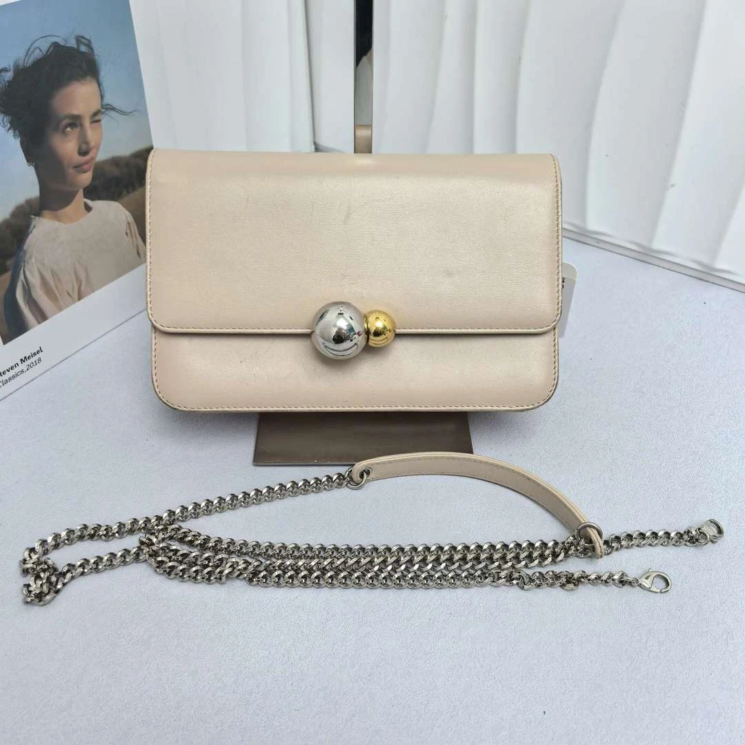 95新 DIOR/迪奥 裸粉色金银双珠woc链条包单肩女包13710691二奢