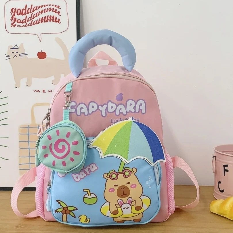 开学季幼儿园书包卡皮巴拉可爱书包多巴胺配色女孩男孩护脊书包