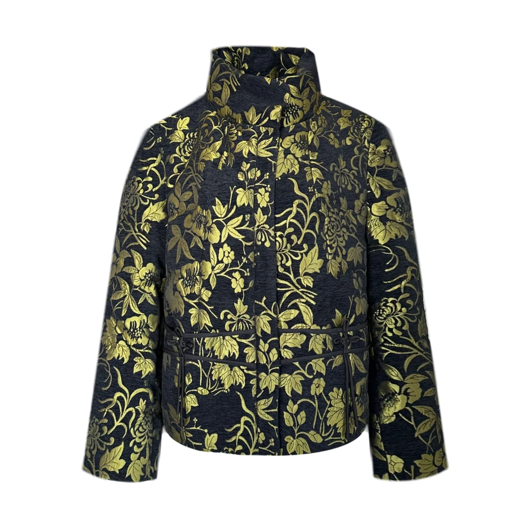 宛宛高定 2025FW |云继| 新中式时尚大气款撞色拉链鹅绒服5006