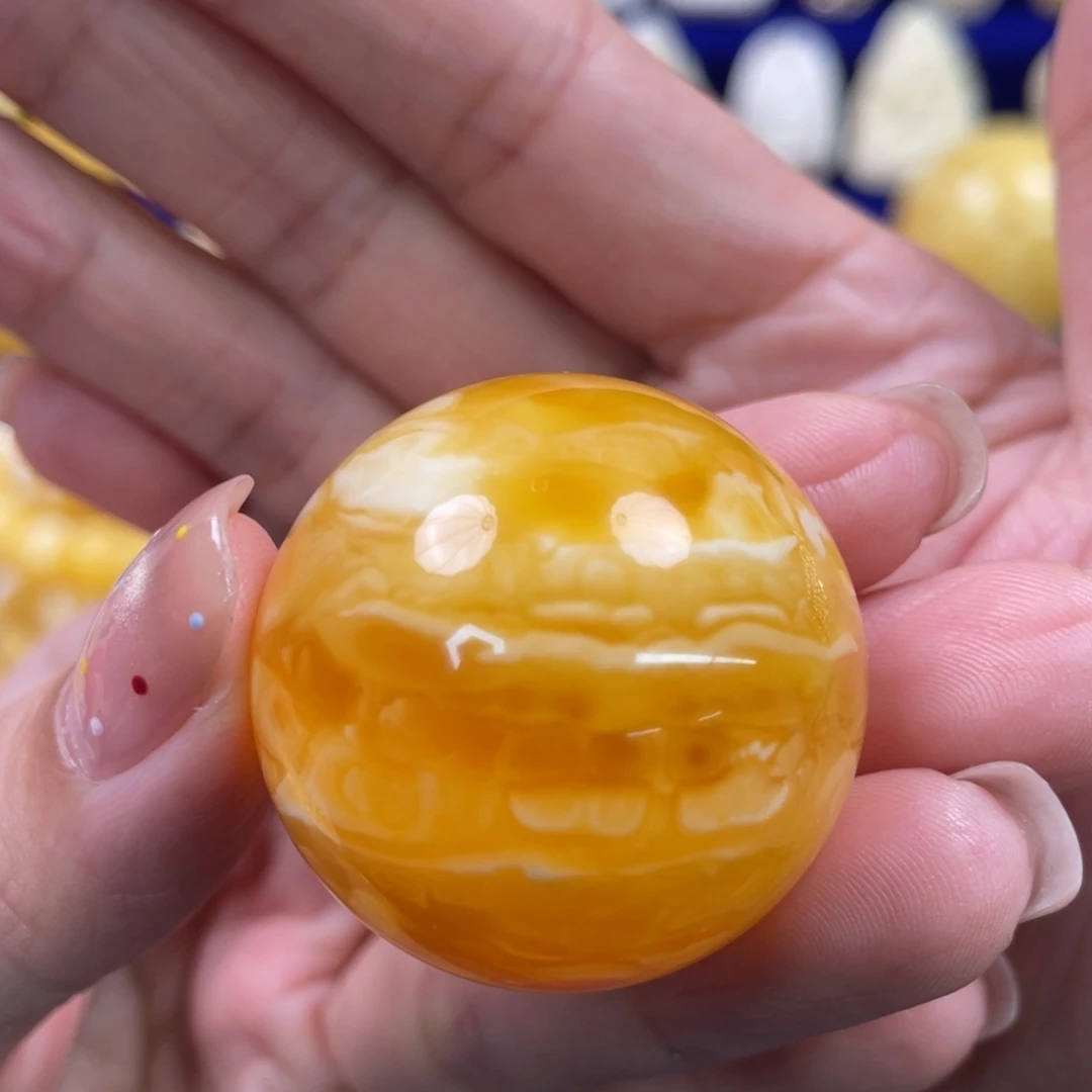 裸石蜜蜡未镶嵌琥珀蜜蜡珠子卡33mm