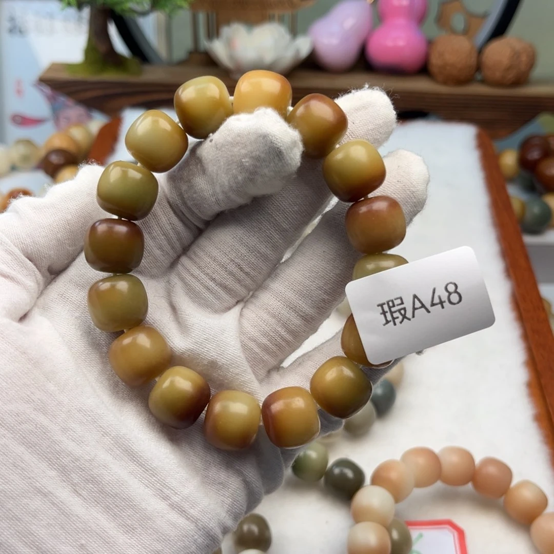 菩提根/象牙果手串瑕A48桶珠12mm一串