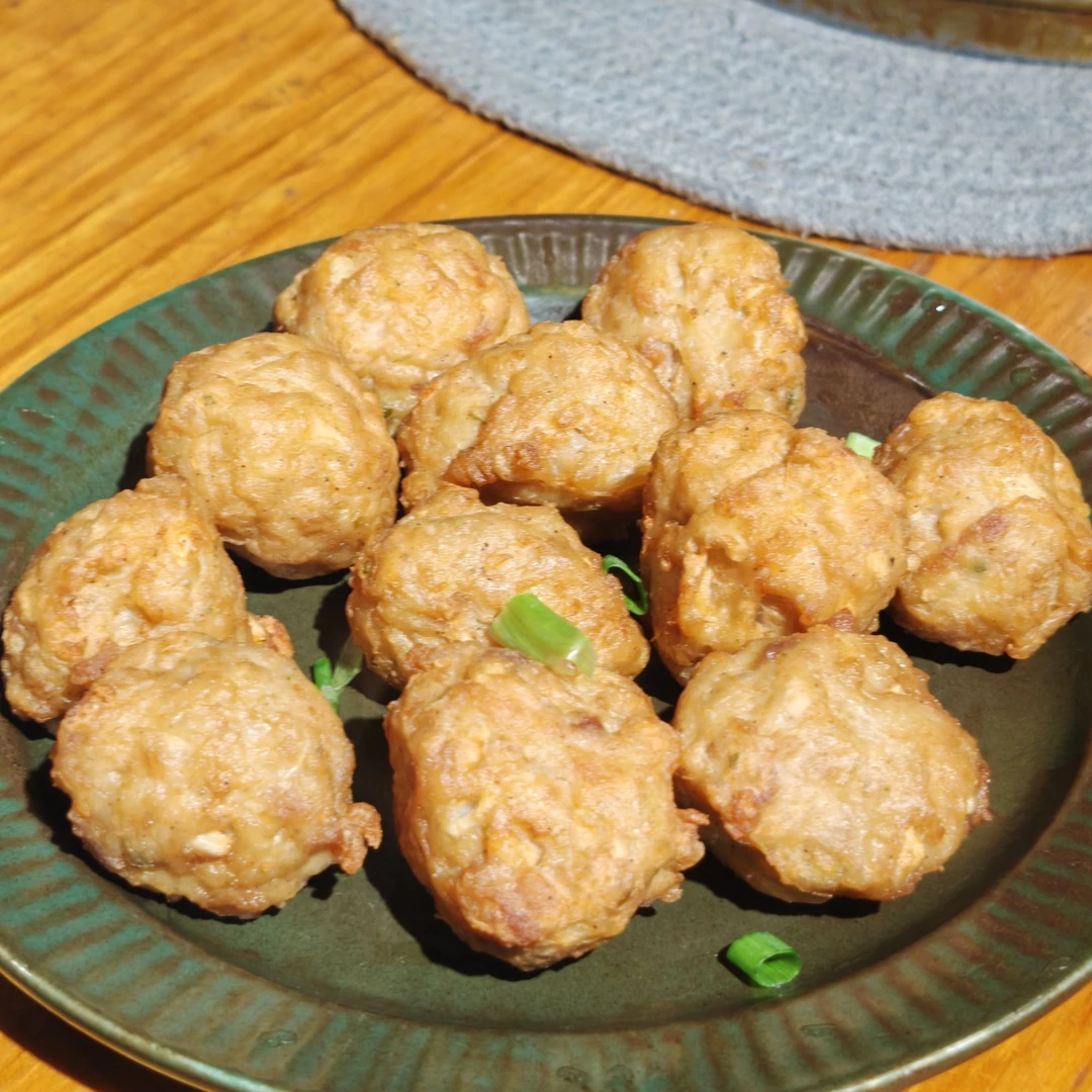 【次日达】黄陂手作黑毛土猪肉马蹄肉油炸肉丸家庭实惠装顺丰冷链送上门