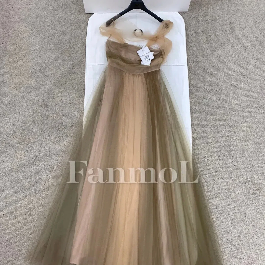 CLASSIEVU~25新款温柔浪漫森系精灵五色渐变双层网纱礼服连衣裙