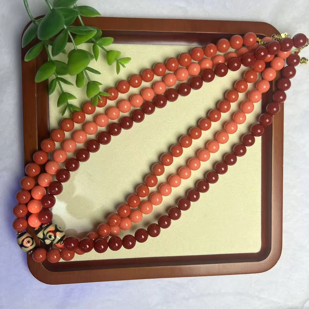 高端精品奇石藏族风格圆珠10mm妈妈链S189