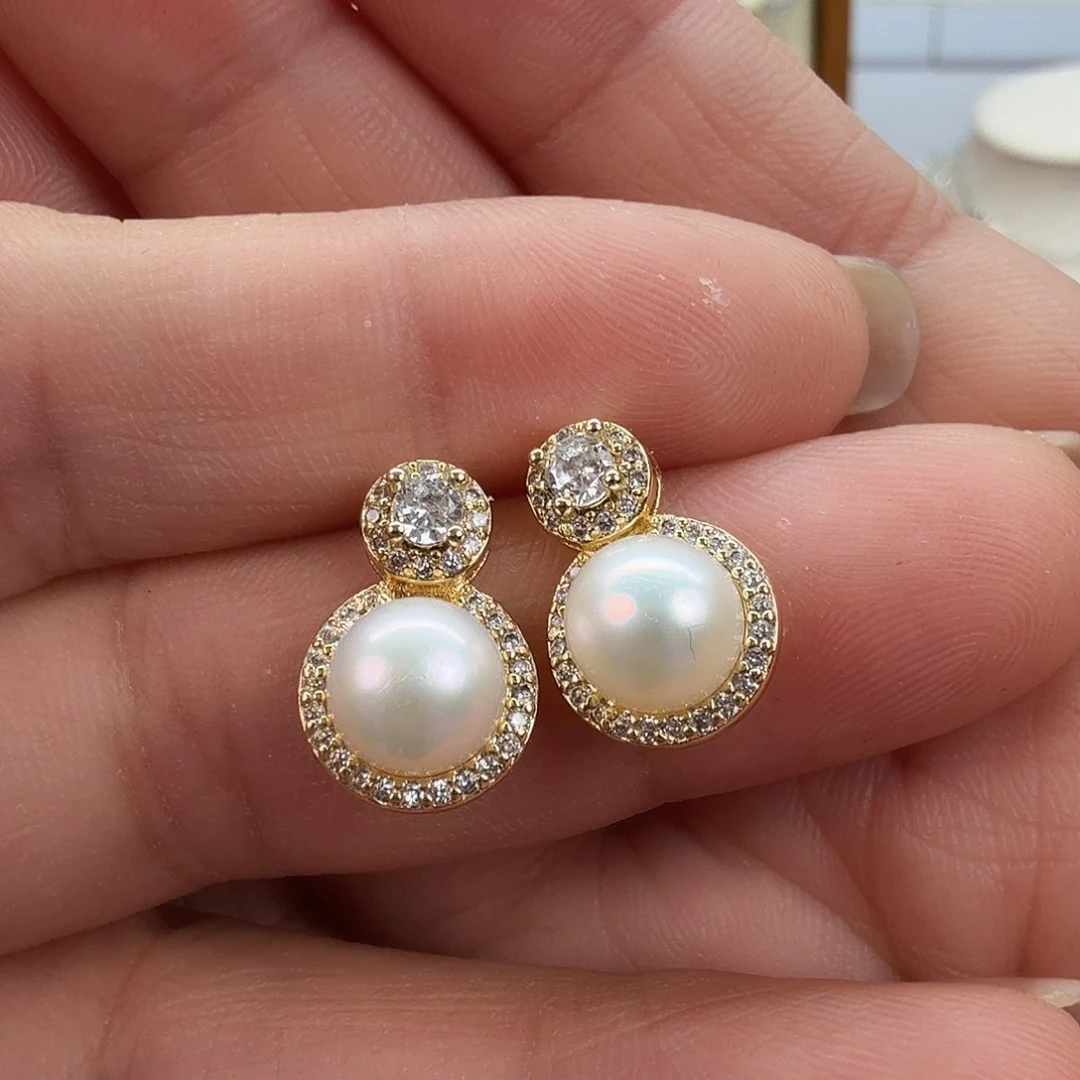 淡水珍珠未镶嵌耳饰10