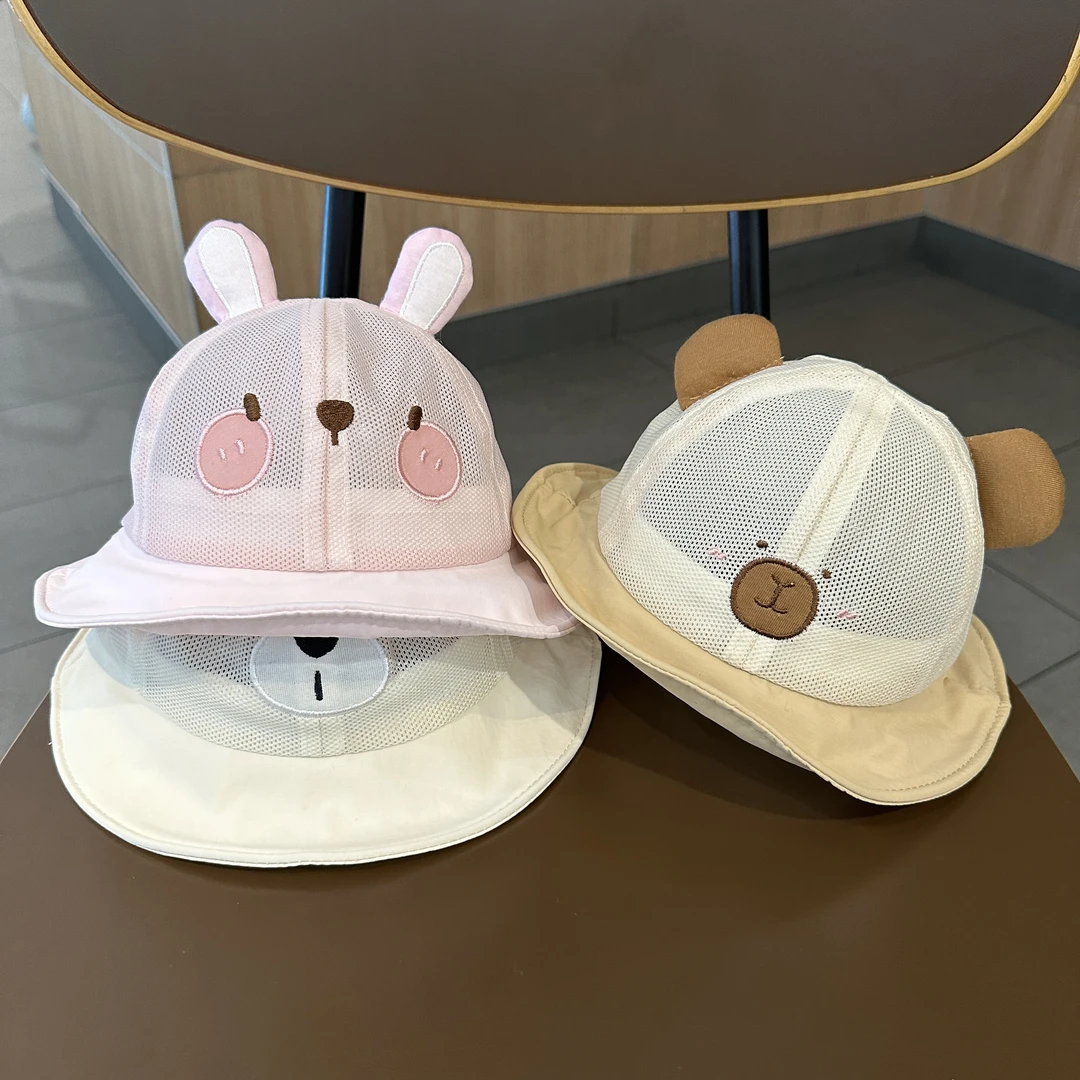 婴儿帽子夏季薄款宝宝女防晒遮阳帽儿童外出透气太阳帽新款盆帽