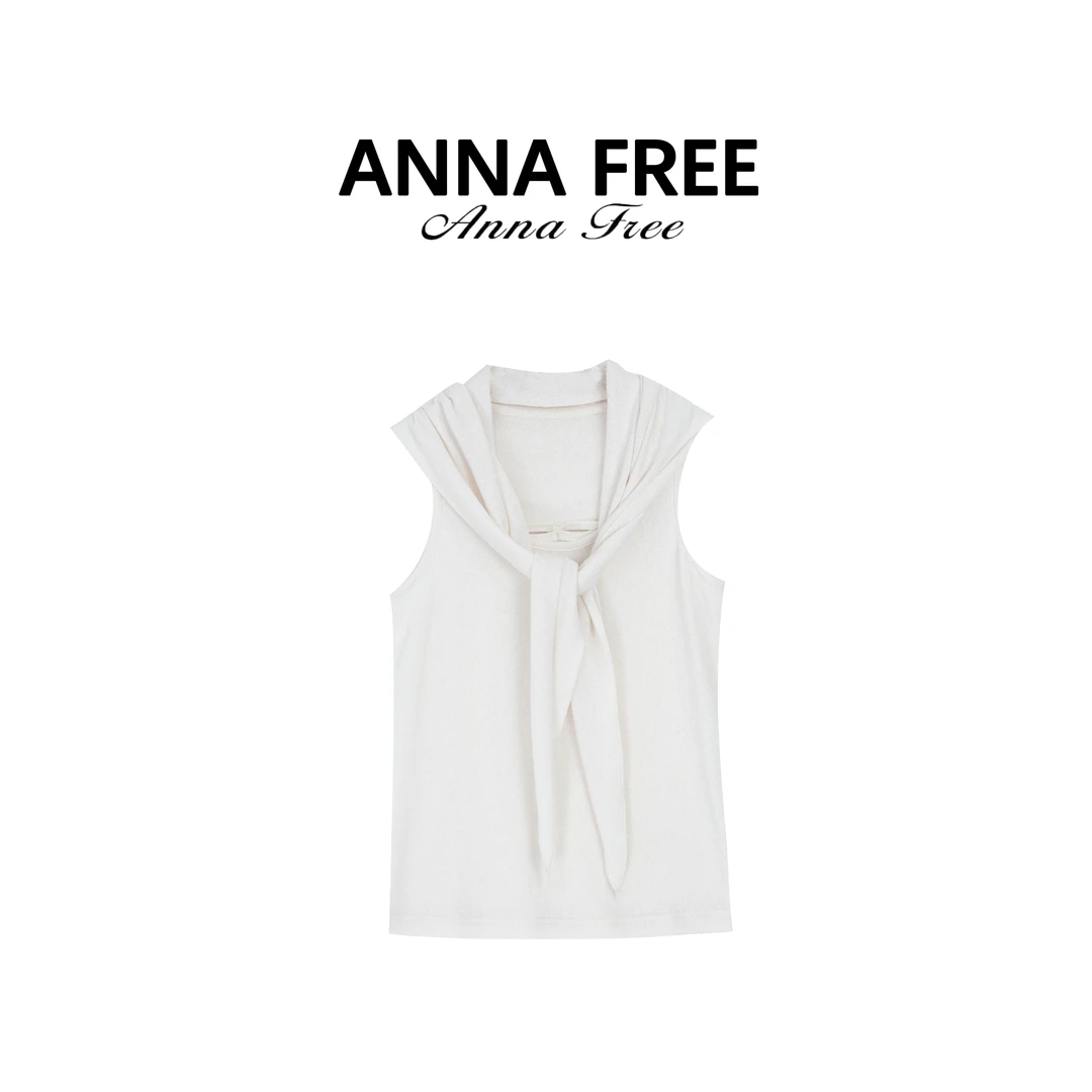 ANNA FREE 亚麻莱赛尔针织修身背心百搭披肩两件套Z8584