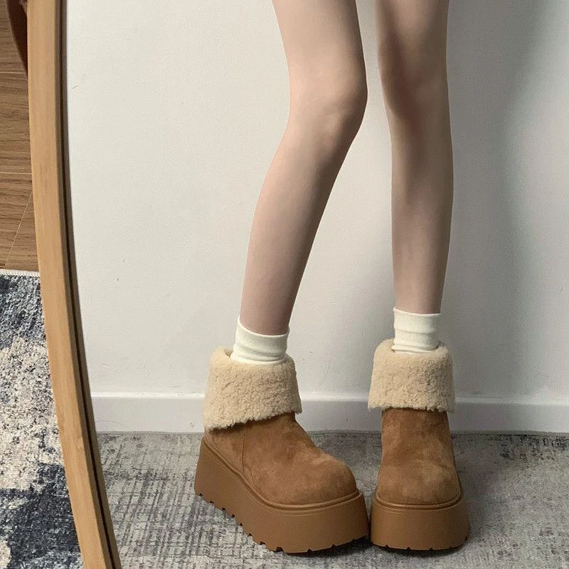东北厚底增高加绒加厚雪地靴女款2025新款爆款冬季保暖防滑棉鞋子