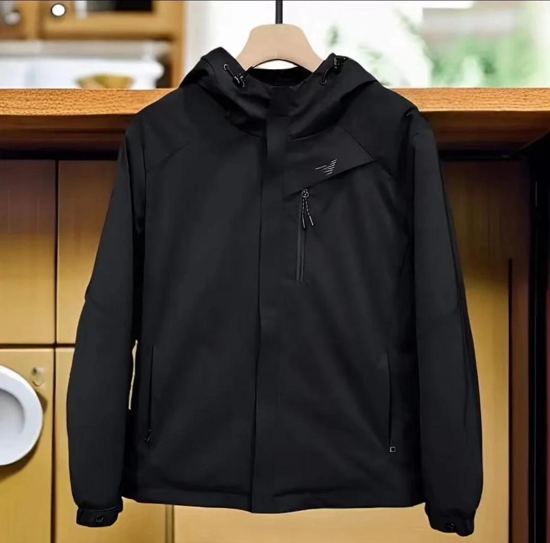 春秋季软壳连帽夹克外套休闲舒适高品质时尚百搭帅气