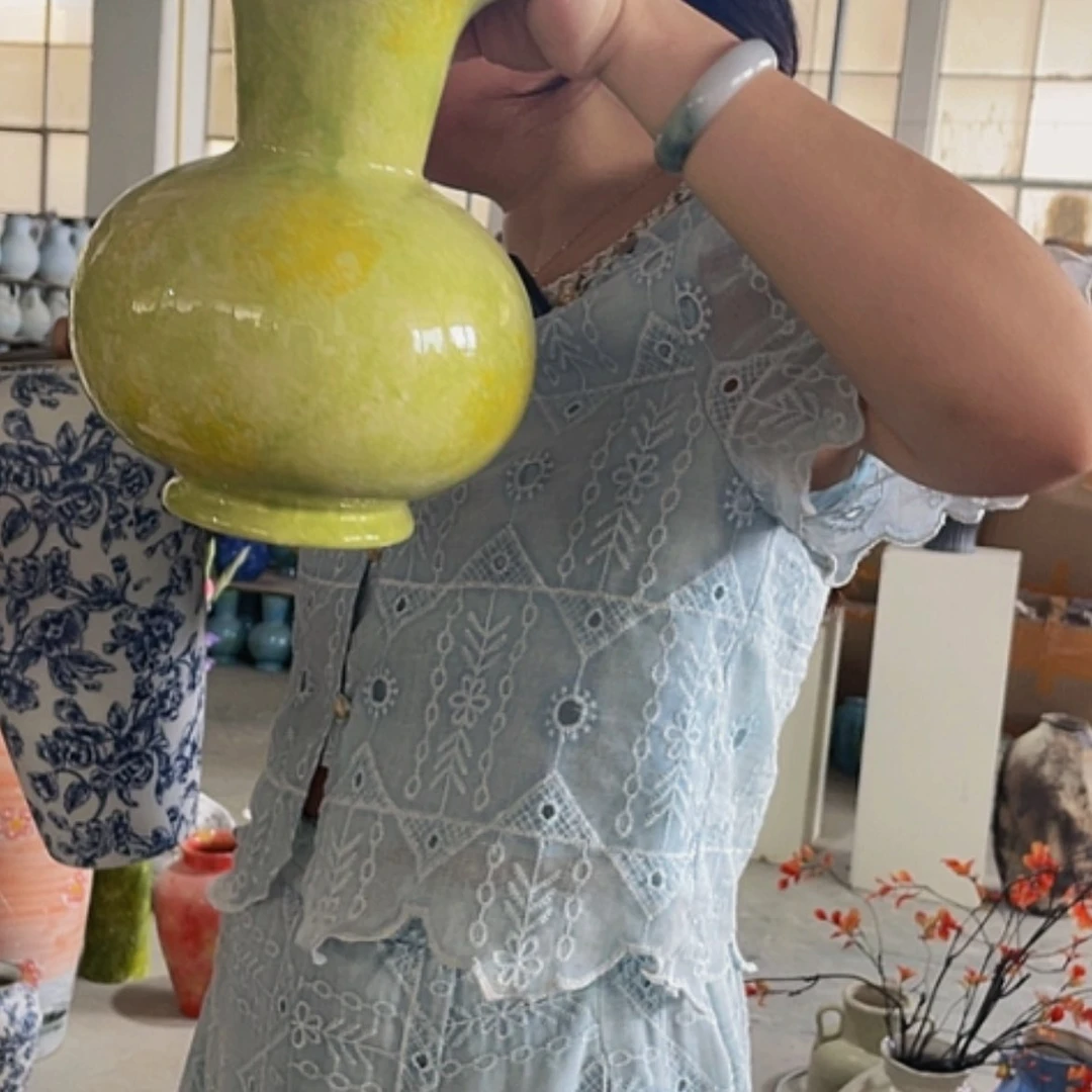 【闪购商品】景德镇陶瓷花瓶高23口8