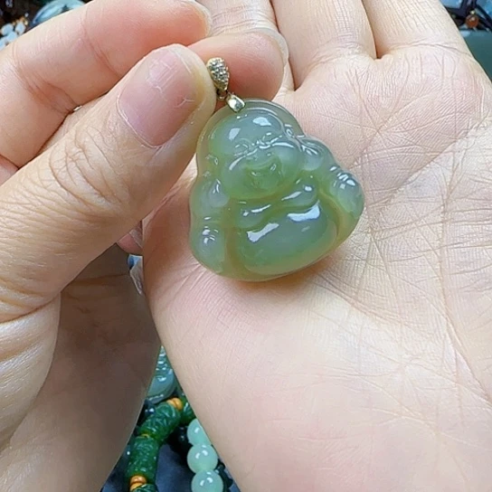 和田玉银S925镶嵌颈饰